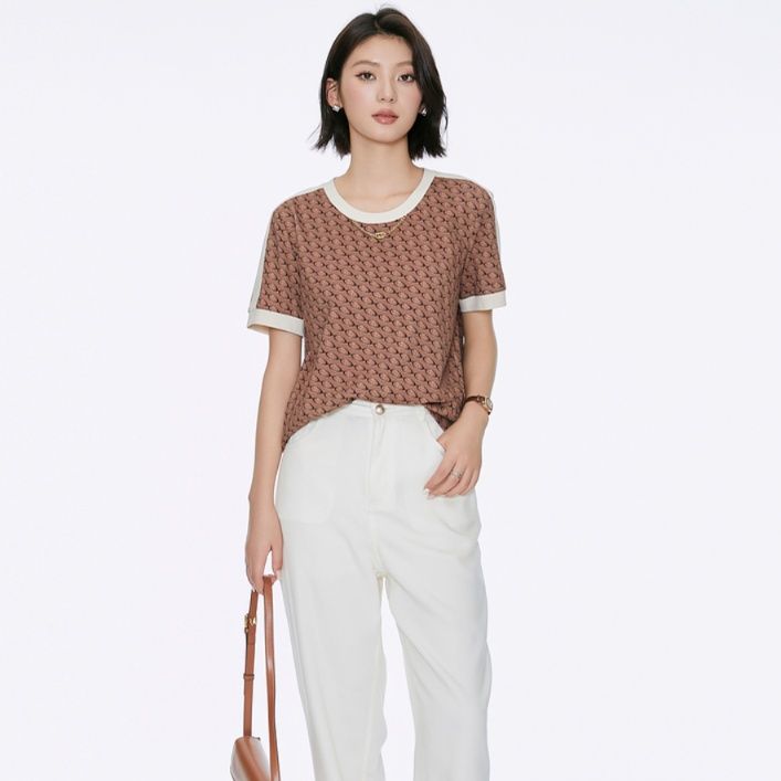 柄シャツ 柄シャツ 優雅なリング模様の上質Tシャツ