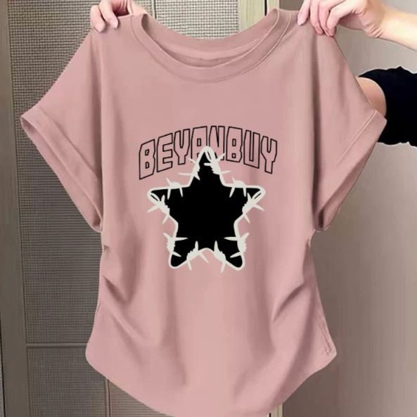 柄シャツ 柄シャツ 星型プリント ゆったりシルエット 半袖