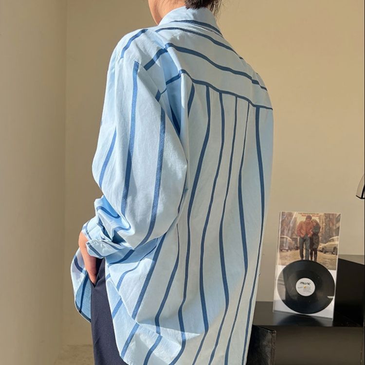 柄シャツ 柄シャツ 清涼ストライプ レギュラーシャツ
