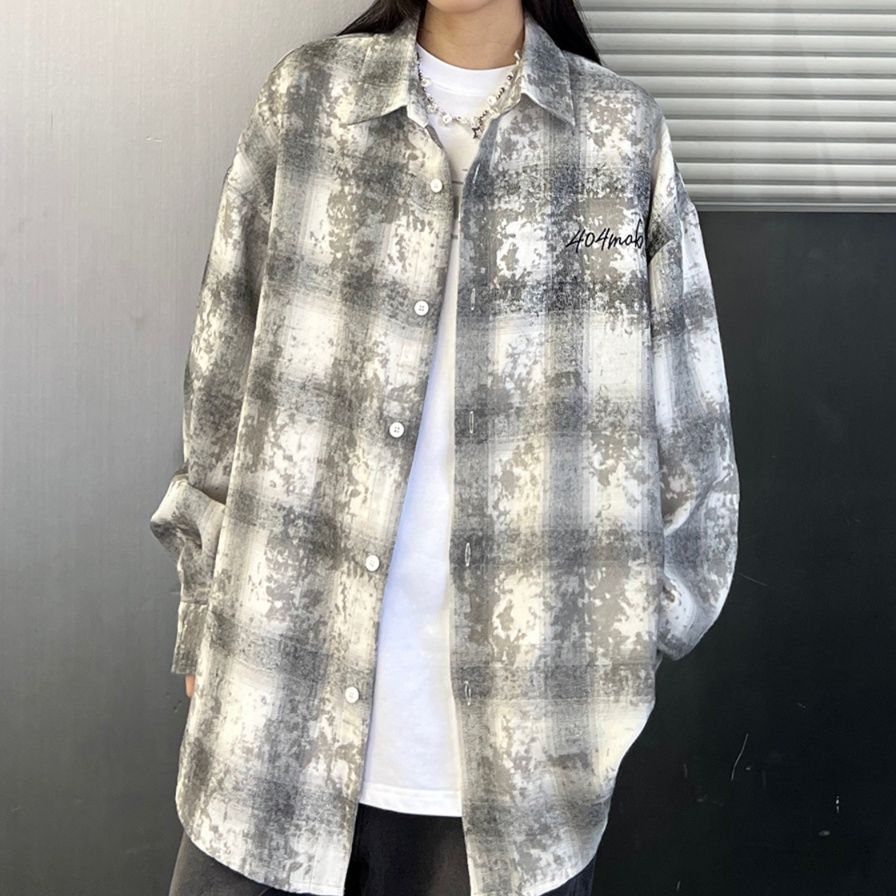 柄シャツ 柄シャツ ヴィンテージ風ウォッシュ加工チェック