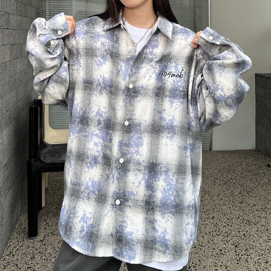 柄シャツ 柄シャツ ヴィンテージ風ウォッシュ加工チェック