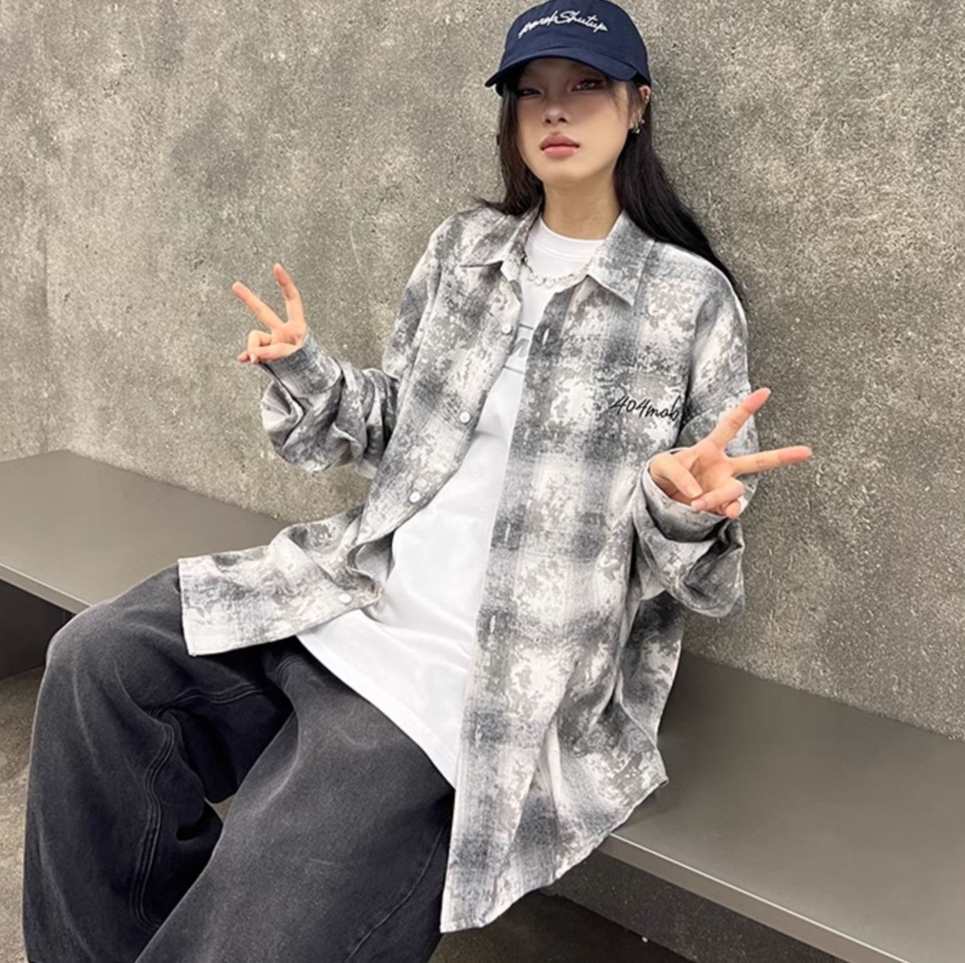 柄シャツ 柄シャツ ヴィンテージ風ウォッシュ加工チェック