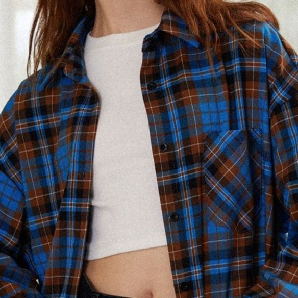 柄シャツ トラッドオーバーサイズチェック柄シャツ