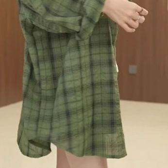 柄シャツ フード付きオーバーサイズチェック柄シャツ