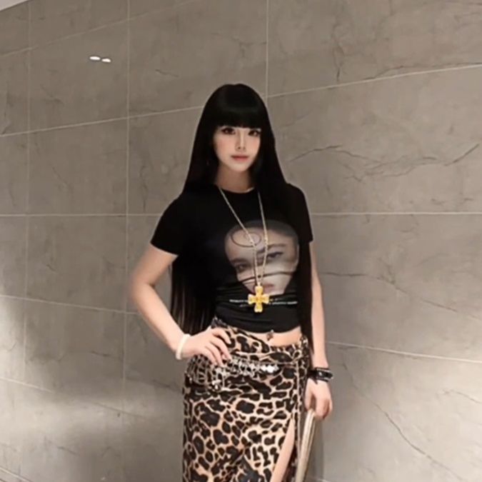 柄シャツ アートプリント半袖シャツ
