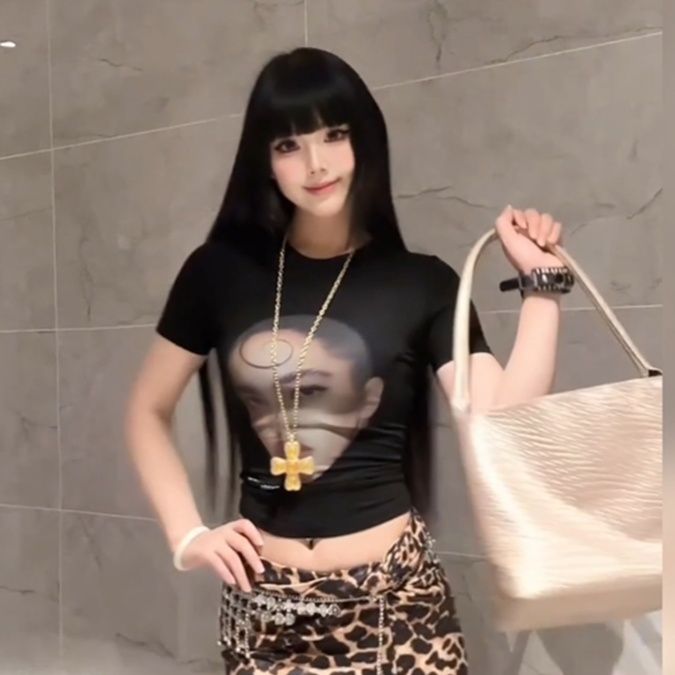 柄シャツ アートプリント半袖シャツ