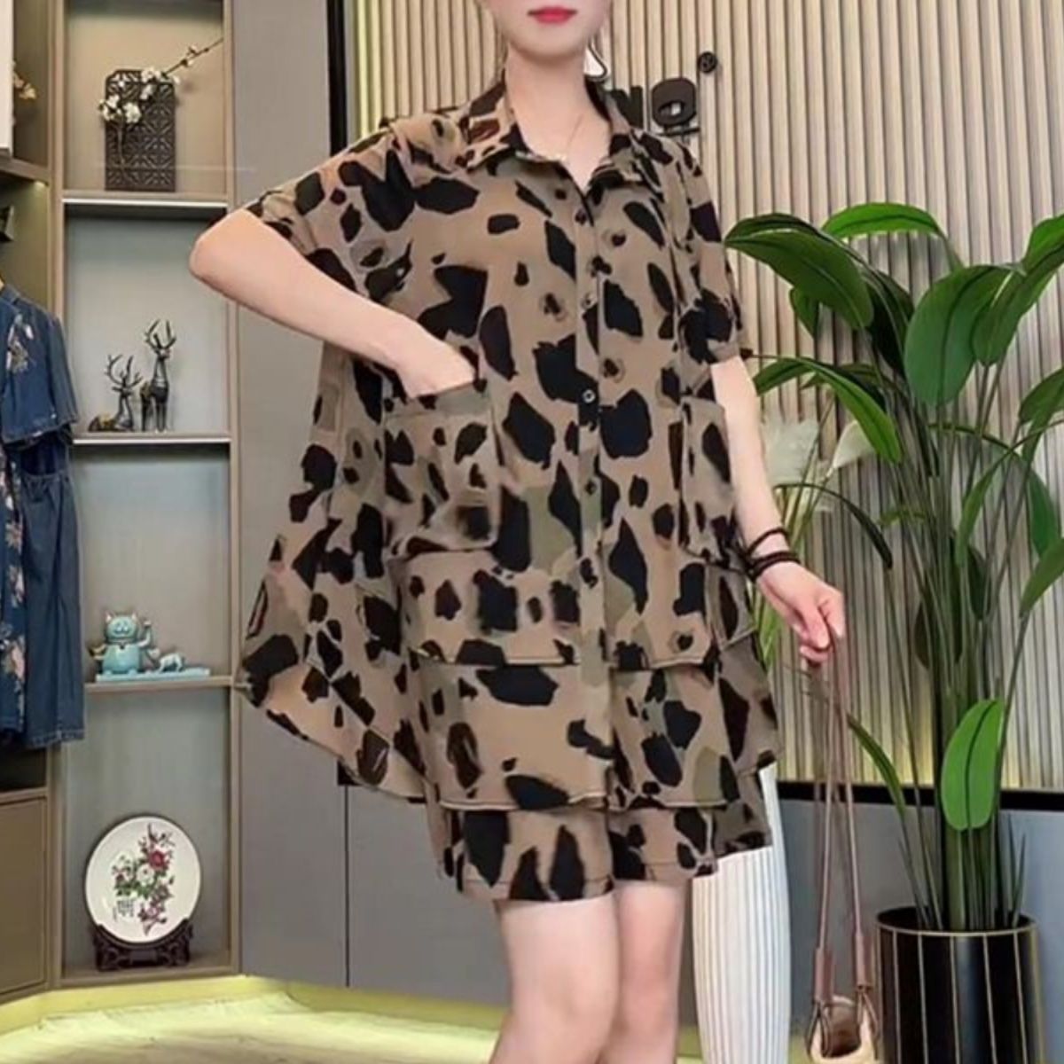 柄シャツ 野性的優雅セットアップシャツ