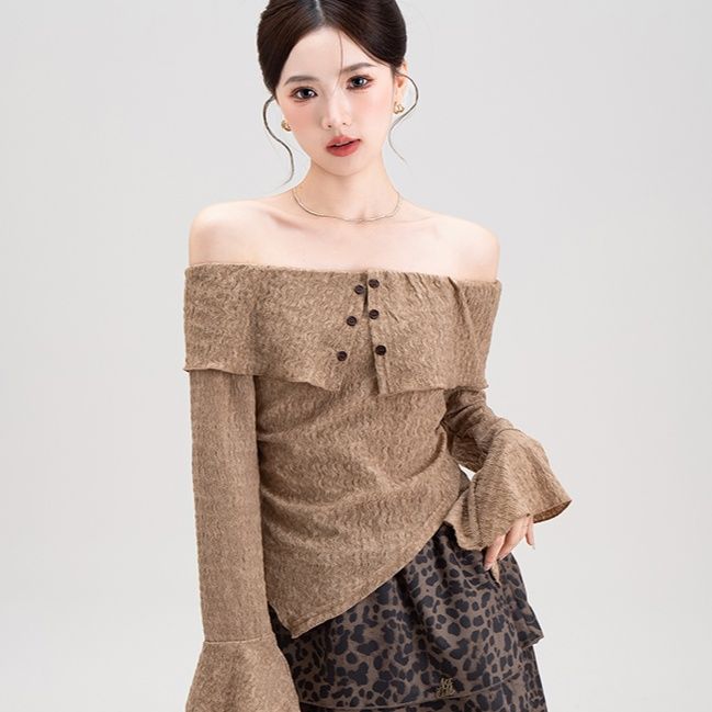柄シャツ 野性美あふれる豹紋アシンメトリースカート
