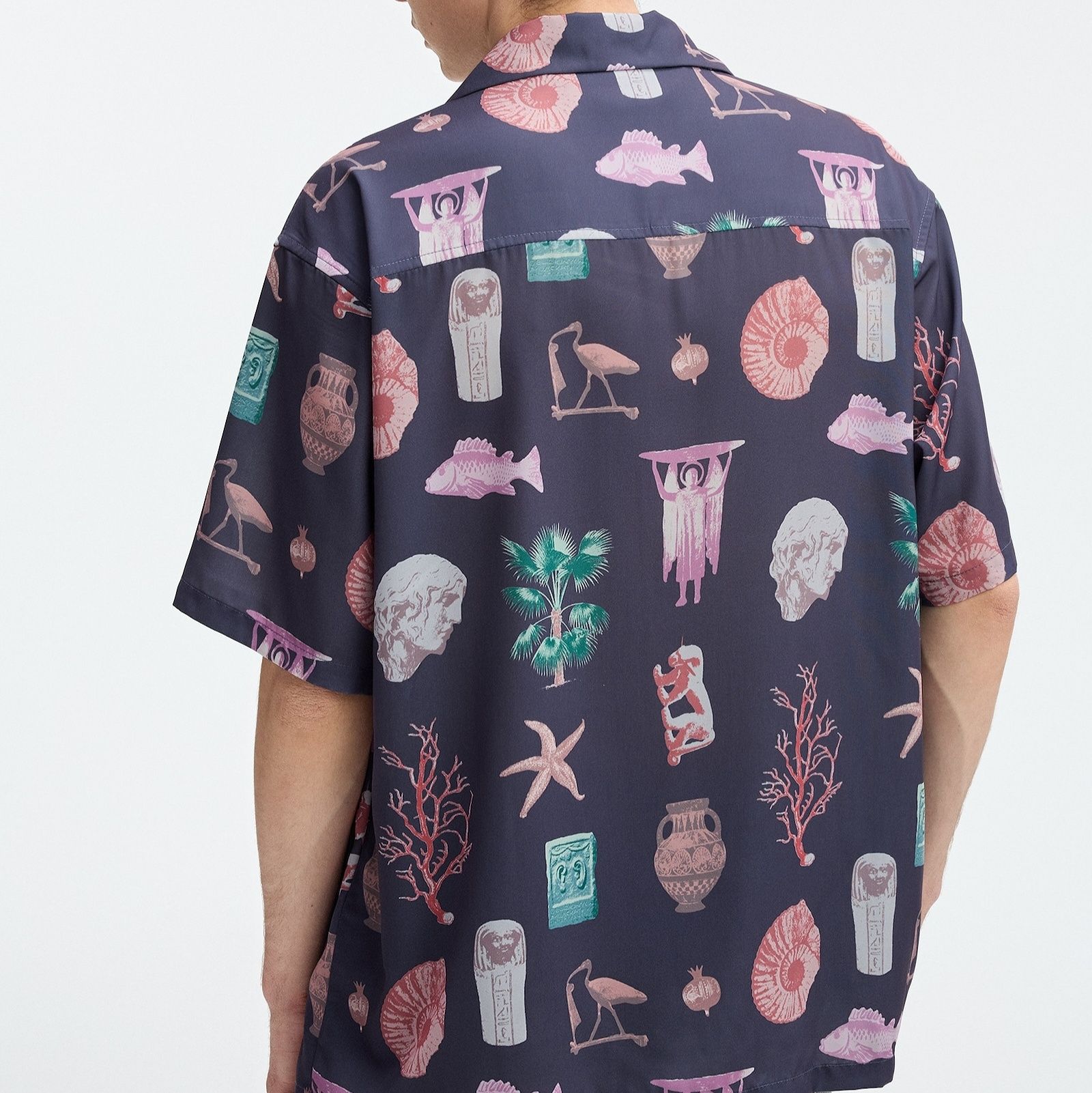 柄シャツ 古代博物館 半袖総柄シャツ