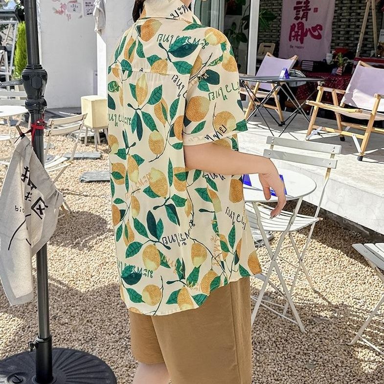 柄シャツ 果実の詩 半袖シャツ
