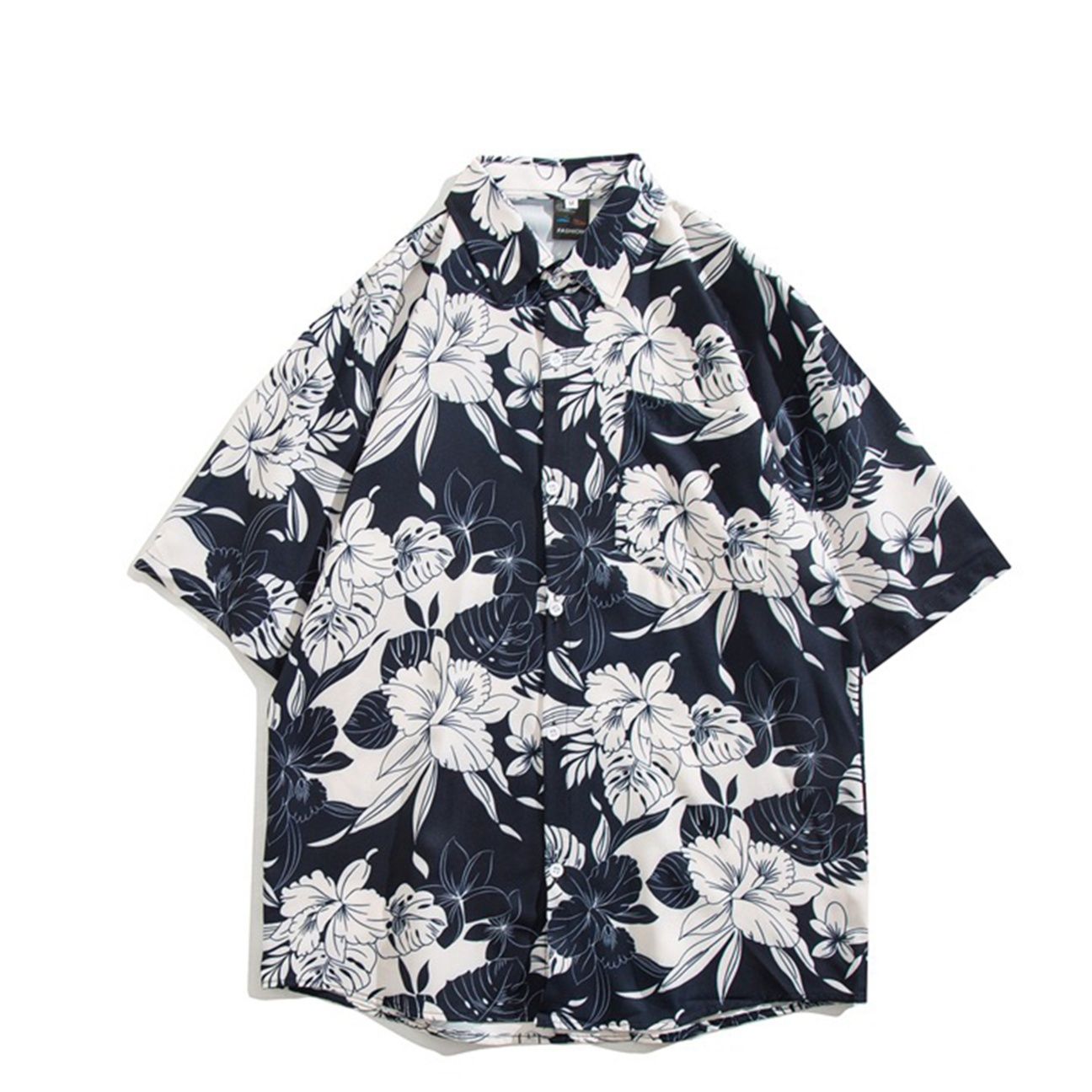 柄シャツ 南国の花々 リゾート総柄シャツ