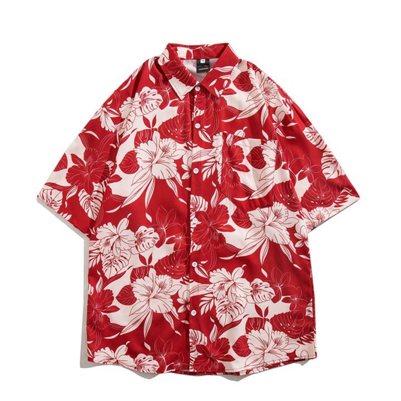柄シャツ 南国の花々 リゾート総柄シャツ