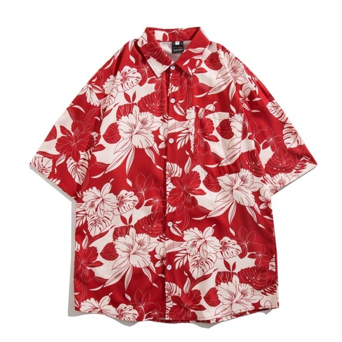 柄シャツ 南国の花々 リゾート総柄シャツ
