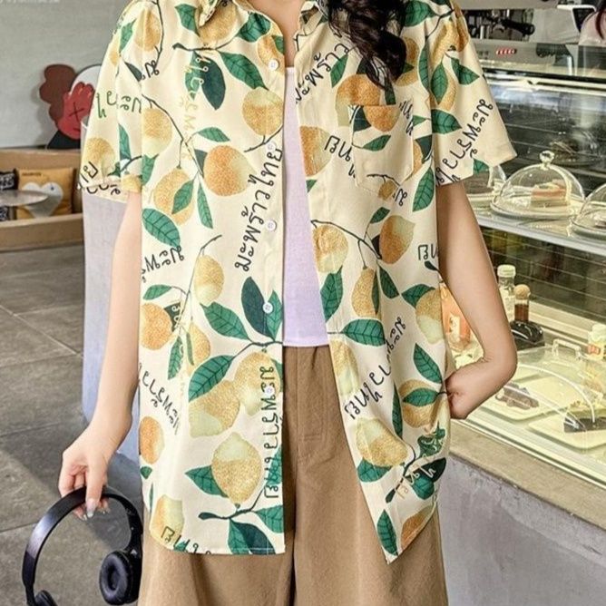 柄シャツ 果実の詩 半袖シャツ