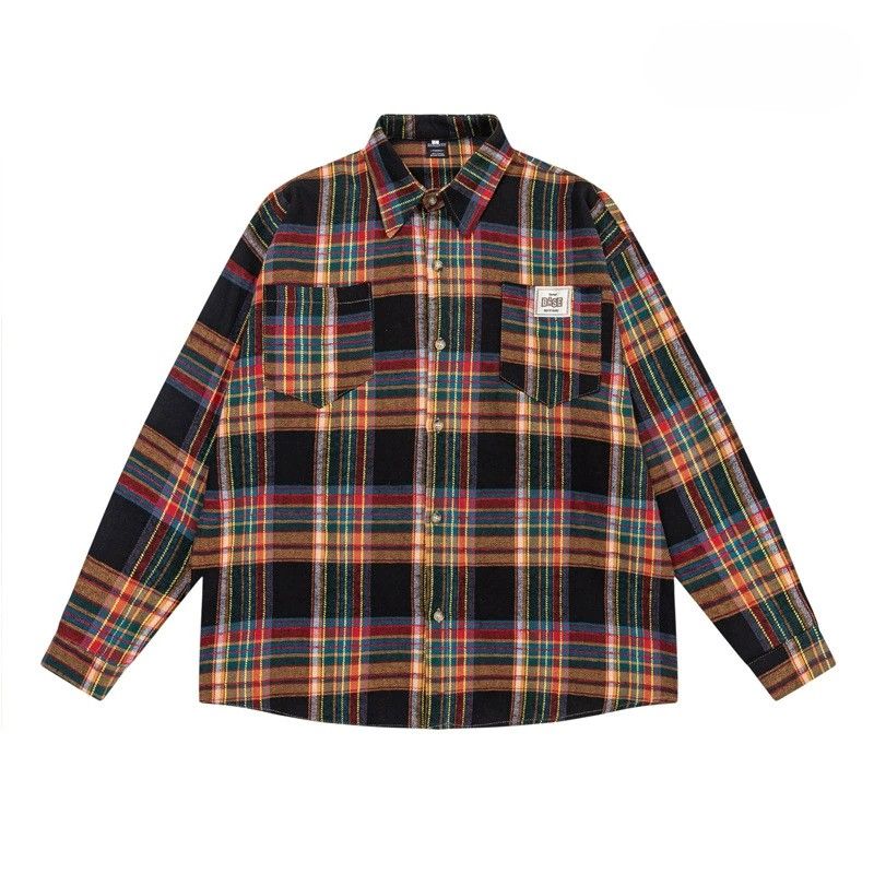  チェック柄長袖シャツ男女兼用カジュアル秋冬新作全２色