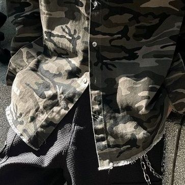 迷彩総柄シャツ 長袖 男女兼用 春秋向け