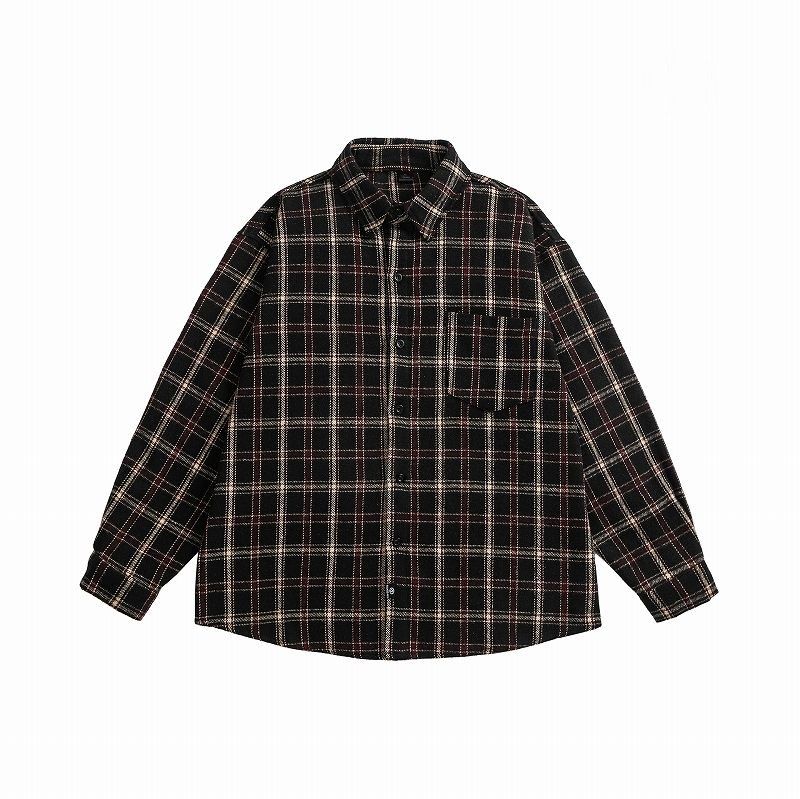  チェック柄長袖シャツ男女兼用カジュアル春秋冬新作全2色