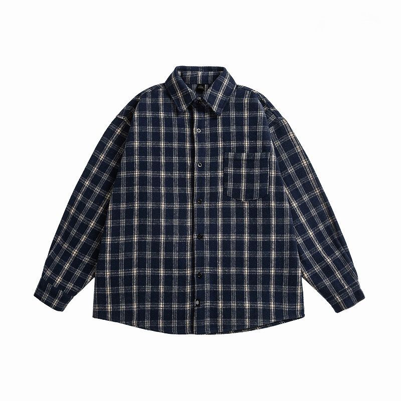  チェック柄長袖シャツ男女兼用カジュアル春秋冬新作全2色