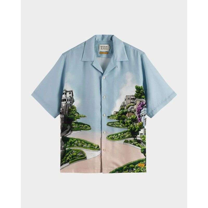 総柄シャツ　サンフランシスコ ワインディングロード 総柄シャツ