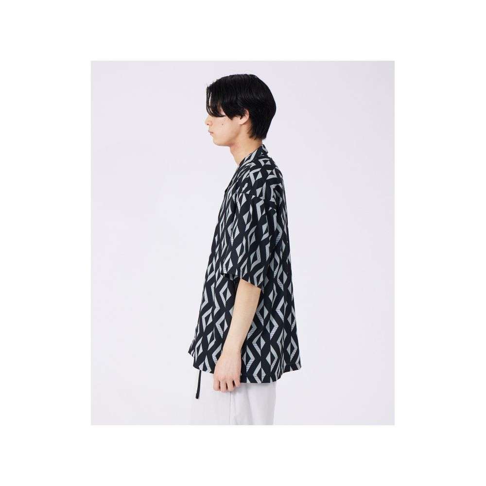 総柄シャツ　アーティスティック幾何学柄シャツ＆ペイズリー総柄シャツ