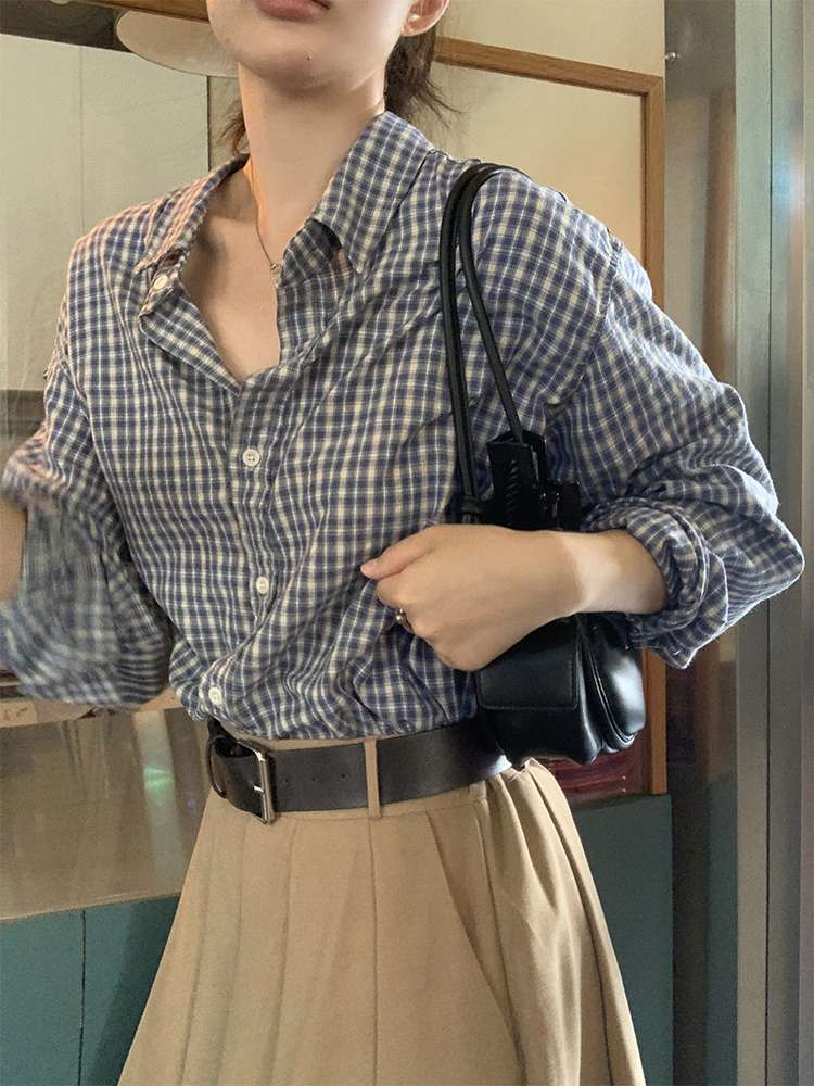 シンプルチェック柄シャツ
