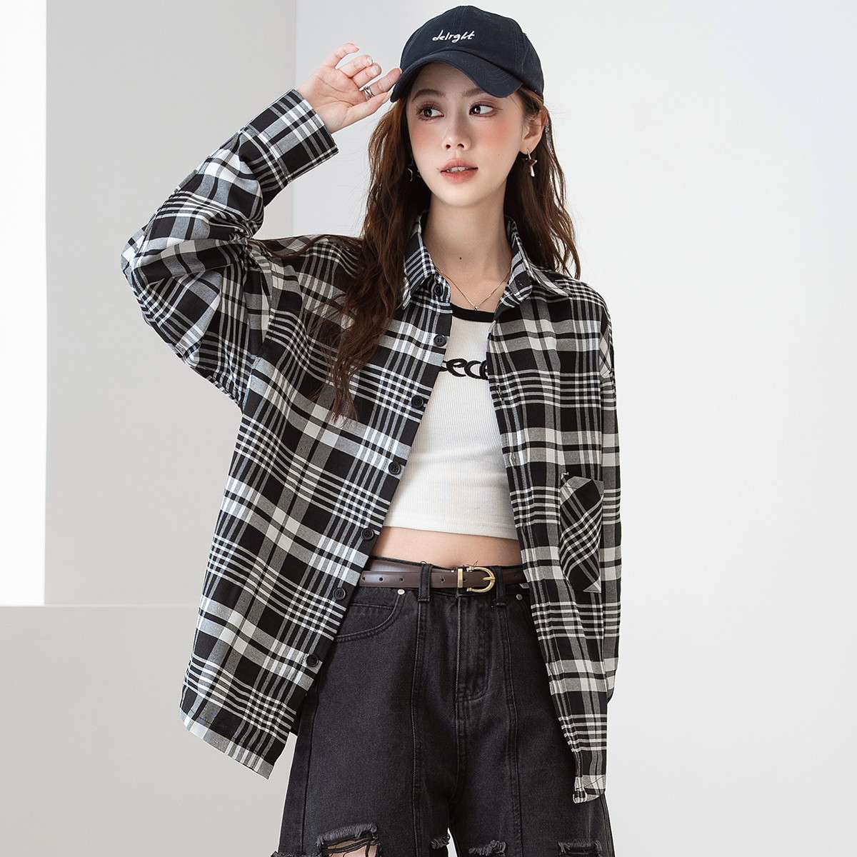 チェック柄シャツ オーバーサイズ チェック柄 シャツ 