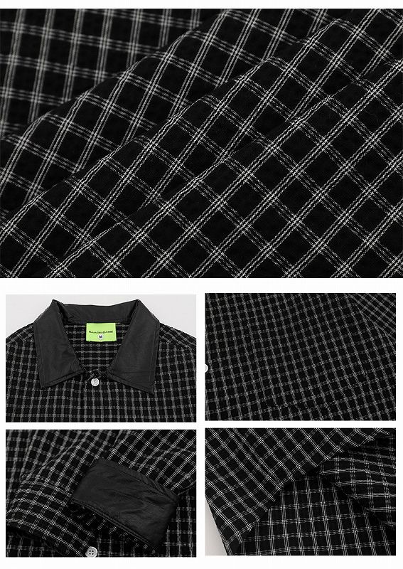 柄シャツ チェック柄長袖シャツ メンズ レディース 男女兼用 春秋 全2色