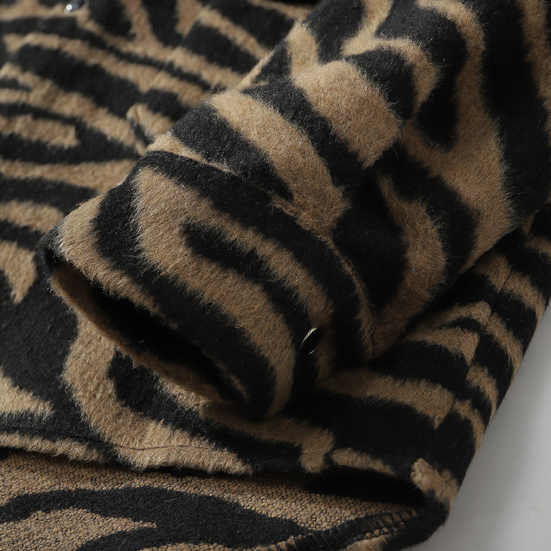 柄シャツ 男女兼用ゼブラ柄長袖シャツ秋冬新作全2色