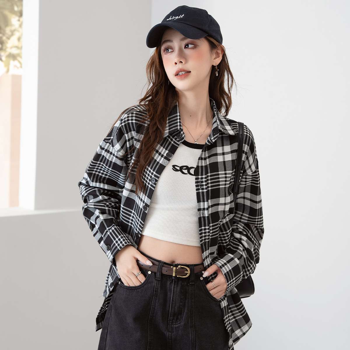 チェック柄シャツ オーバーサイズ チェック柄 シャツ 