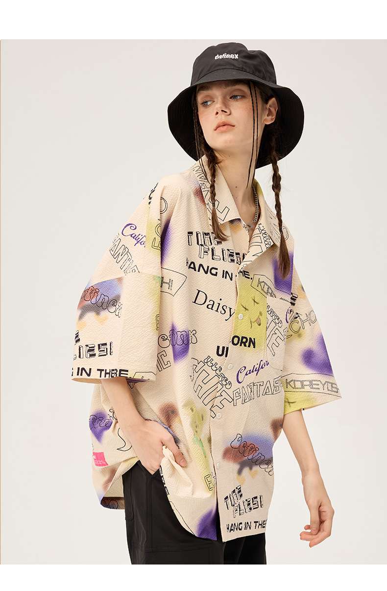 総柄シャツ 夜空の妖精総柄アロハシャツ