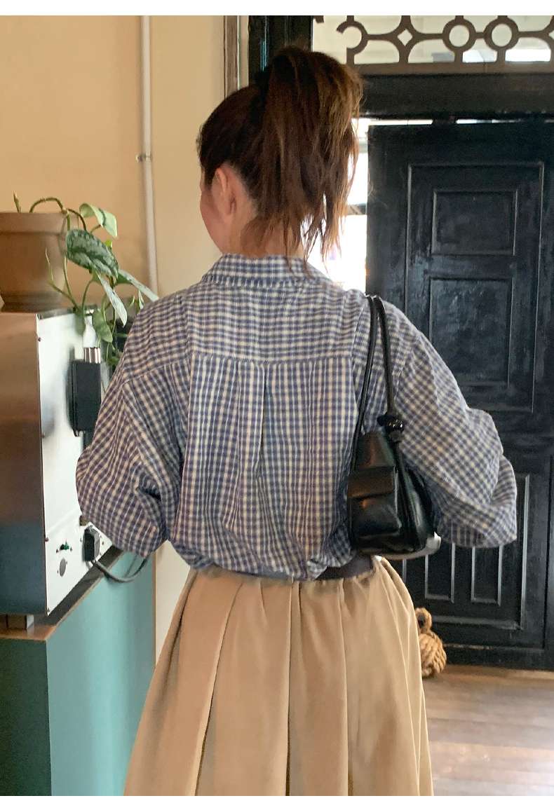 シンプルチェック柄シャツ