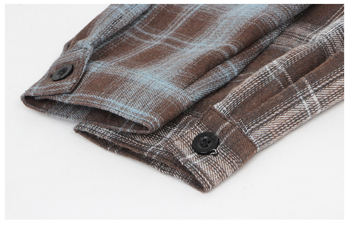 男女兼用チェック柄シャツ春秋カジュアル新作