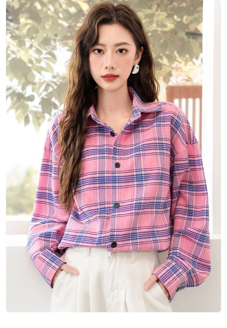 チェック柄シャツ クラシックチェックルーズシャツ