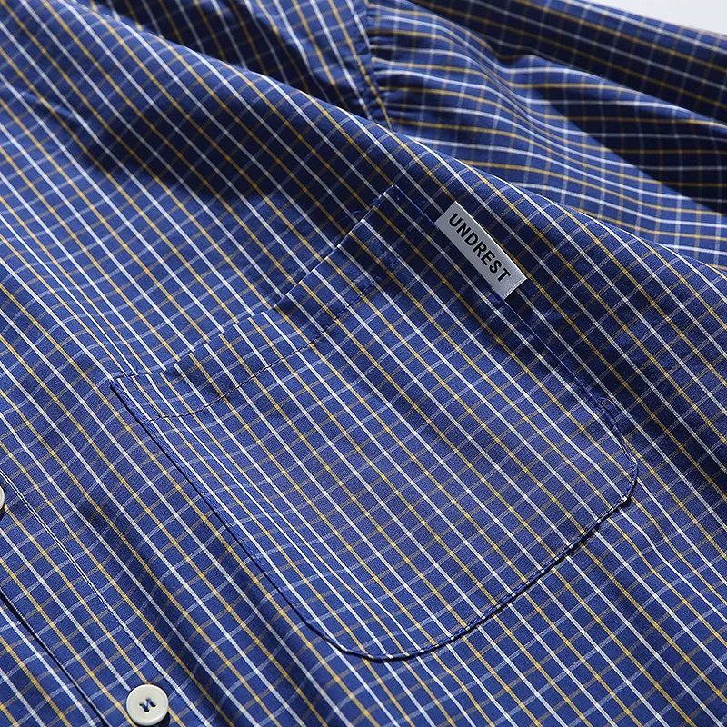 柄シャツ チェック柄長袖シャツ男女兼用春秋新作