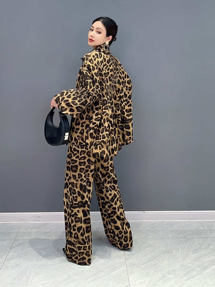 柄シャツ 野性的優美ヒョウ柄セットアップ