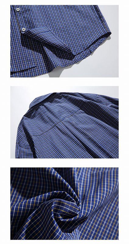 柄シャツ チェック柄長袖シャツ男女兼用春秋新作