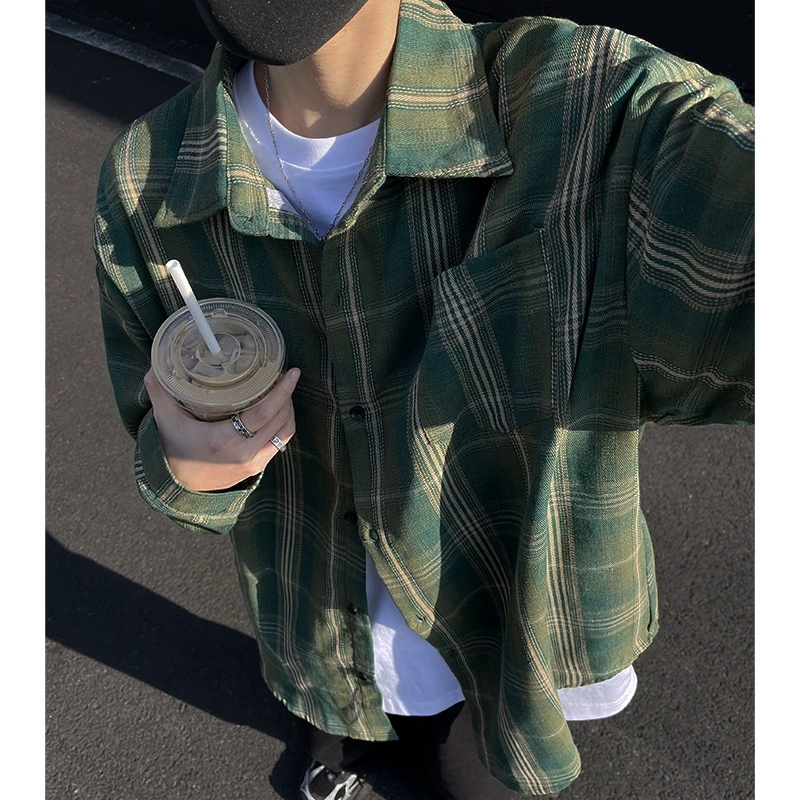 男女兼用チェック柄シャツ春夏新作ゆったりサイズ