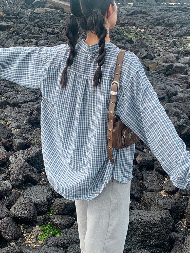 シンプルチェック柄シャツ