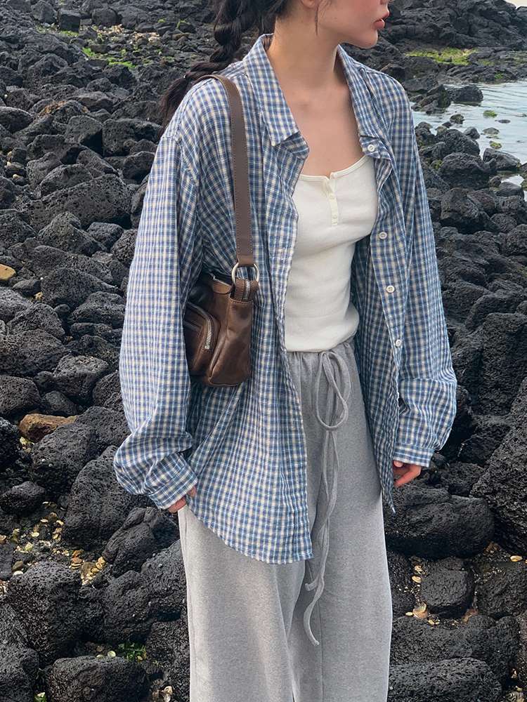 シンプルチェック柄シャツ