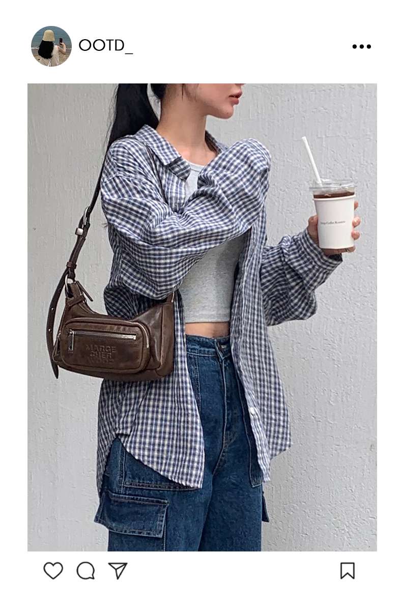 シンプルチェック柄シャツ