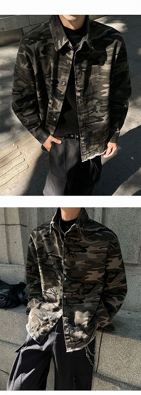 迷彩柄シャツ 長袖 男女兼用 春秋向け