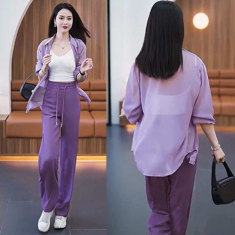 柄シャツ 透け感シアーシャツ