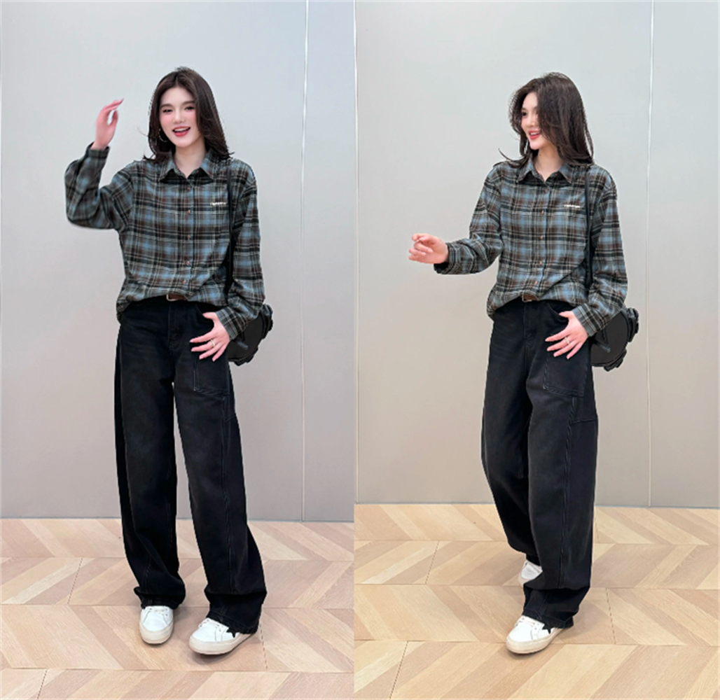 柄シャツ 柄シャツ 伝統格子柄ゆったりシャツ