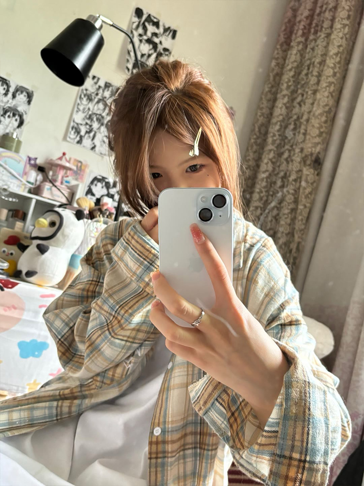柄シャツ 柄シャツ 優しい肌触り格子模様シャツ