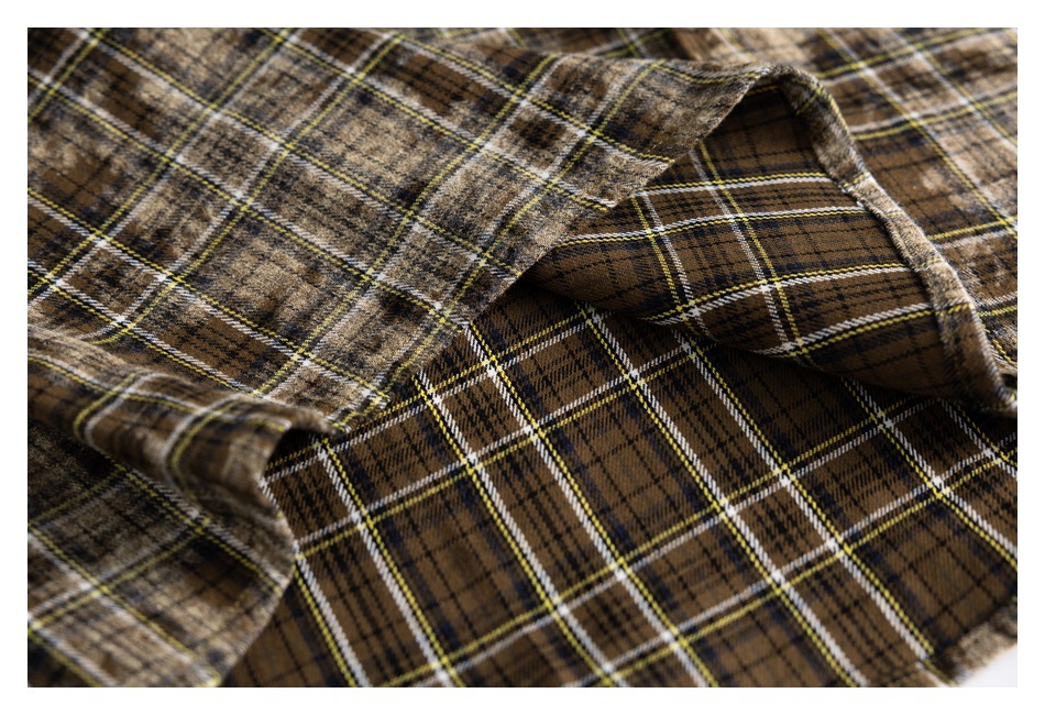 柄シャツ チェック柄長袖シャツ男女兼用ストリート系秋冬新作全2色