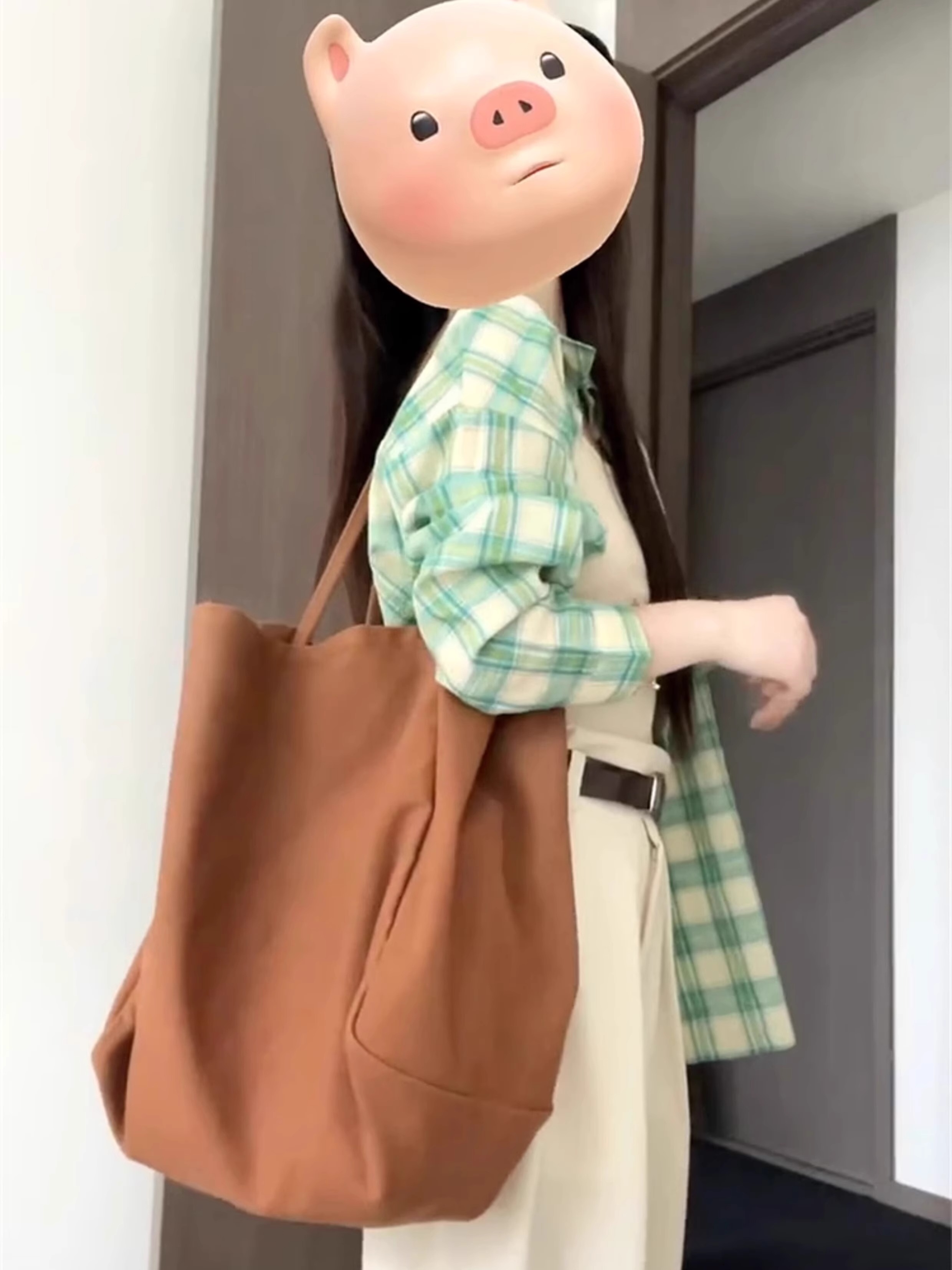 柄シャツ 柄シャツ 爽やか格子模様オーバーサイズシャツ