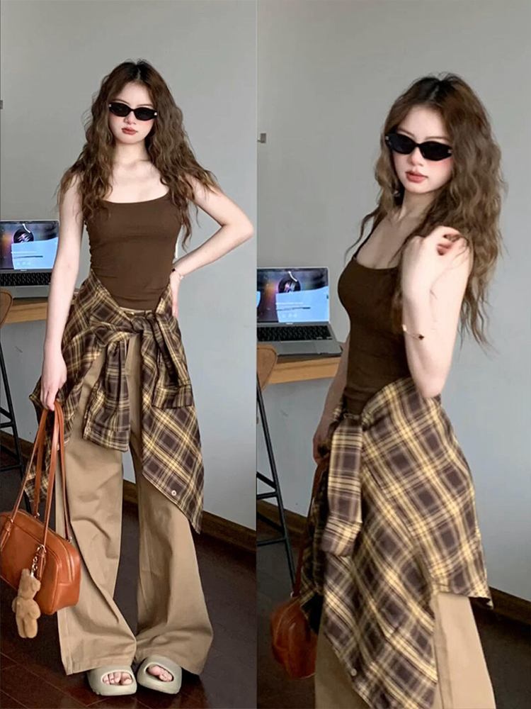 柄シャツ 柄シャツ クラシック格子模様シャツ