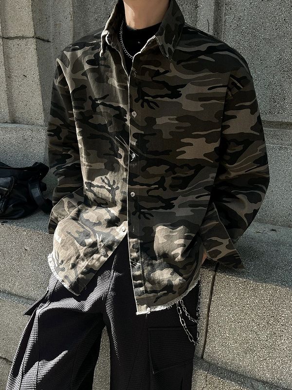 迷彩柄シャツ 長袖 男女兼用 春秋向け