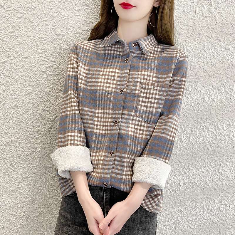 チェック柄シャツ　もこもこ裏起毛チェック柄シャツジャケット