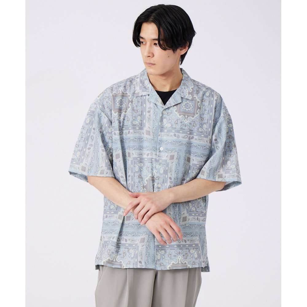 総柄シャツ　アーティスティック幾何学柄シャツ＆ペイズリー総柄シャツ